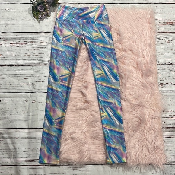 NWT GOLDSHEEP IRIDESCENT DREAM Crystal Graphic High Rise Leggings - Picture 2 of 11